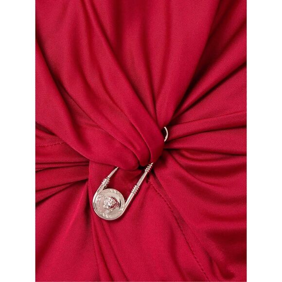 VERSACE Embellished twist-front jersey midi dress IT40/US4 $2490 - Picture 3 of 10